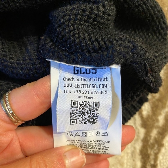 GCDS Men’s Logo Knit Wool Blend Sweater Black Size M Academia Graphic Pullover - Picture 8 of 10